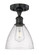 Edison One Light Semi-Flush Mount in Matte Black (405|616-1F-BK-GBD-754)