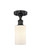 Edison One Light Semi-Flush Mount in Matte Black (405|616-1F-BK-G801)
