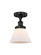 Edison One Light Semi-Flush Mount in Matte Black (405|616-1F-BK-G41)