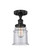 Edison One Light Semi-Flush Mount in Matte Black (405|616-1F-BK-G184)