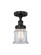 Edison One Light Semi-Flush Mount in Matte Black (405|616-1F-BK-G182S)