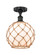Edison One Light Semi-Flush Mount in Matte Black (405|616-1F-BK-G121-10RB)