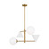 Cosmo Four Light Chandelier in Matte White and Burnished Brass (454|AEC1114MWTBBS)