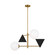 Cosmo Four Light Chandelier in Midnight Black and Burnished Brass (454|AEC1114MBKBBS)