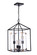 Aaron Four Light Foyer Pendant in Flat Black/Satin Brass (46|P986FBSB4)