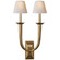 French Deco Horn Two Light Wall Sconce in Hand-Rubbed Antique Brass (268|S 2021HAB-NP)