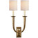French Deco Horn Two Light Wall Sconce in Hand-Rubbed Antique Brass (268|S 2021HAB-L)