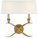 Cross Bouillotte Two Light Wall Sconce in Antique-Burnished Brass (268|CHD 1191AB-L)