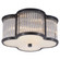 Basil Two Light Flush Mount in Gun Metal and Clear Glass Rods with Frosted Glass (268|AH 4014GM/CG-FG)