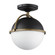 Duke One Light Semi Flush Mount in Black/Weathered Brass (16|12410SWBKWBR)