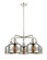 Ballston Urban Five Light Chandelier in Satin Nickel (405|916-5CR-SN-G74)