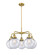 Ballston Urban Five Light Chandelier in Matte Black (405|916-5CR-BK-G204-8)