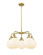 Ballston Urban Five Light Chandelier in Brushed Brass (405|916-5CR-BB-G201-8)