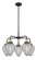 Downtown Urban Five Light Chandelier in Black Antique Brass (405|916-5CR-BAB-G165)