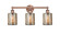 Edison Three Light Bath Vanity in Antique Copper (405|616-3W-AC-G116)