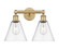 Edison Two Light Bath Vanity in Brushed Brass (405|616-2W-BB-GBC-82)