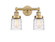 Edison Two Light Bath Vanity in Brushed Brass (405|616-2W-BB-G513)