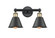 Edison Two Light Bath Vanity in Black Antique Brass (405|616-2W-BAB-M8-BK)