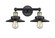 Edison Two Light Bath Vanity in Black Antique Brass (405|616-2W-BAB-M6-BK)