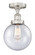 Edison One Light Semi-Flush Mount in Polished Nickel (405|616-1F-PN-G201-8)