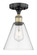 Edison One Light Semi-Flush Mount in Black Antique Brass (405|616-1F-BAB-GBC-82)