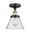 Edison One Light Semi-Flush Mount in Black Antique Brass (405|616-1F-BAB-G44)