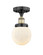 Edison One Light Semi-Flush Mount in Black Antique Brass (405|616-1F-BAB-G201-6)