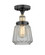 Edison One Light Semi-Flush Mount in Black Antique Brass (405|616-1F-BAB-G142)