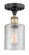 Edison One Light Semi-Flush Mount in Black Antique Brass (405|616-1F-BAB-G112)