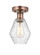 Edison One Light Semi-Flush Mount in Antique Copper (405|616-1F-AC-G654-6)