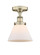 Edison One Light Semi-Flush Mount in Antique Brass (405|616-1F-AB-G41)