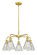 Downtown Urban Five Light Chandelier in Satin Gold (405|516-5CR-SG-G275)