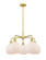 Ballston Five Light Chandelier in Satin Gold (405|516-5CR-SG-G121-8)