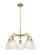 Downtown Urban Five Light Chandelier in Brushed Brass (405|516-5CR-BB-G381)
