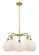 Downtown Urban Five Light Chandelier in Brushed Brass (405|516-5CR-BB-G121-8)
