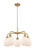 Downtown Urban Five Light Chandelier in Brushed Brass (405|516-5CR-BB-G101)