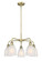 Downtown Urban Five Light Chandelier in Antique Brass (405|516-5CR-AB-G441)