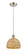 Downtown Urban One Light Pendant in Satin Nickel (405|516-1P-SN-RBD-8-NAT)