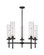 Downtown Urban Five Light Chandelier in Matte Black (405|471-5CR-BK-G471-12CL)