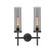 Downtown Urban Two Light Bath Vanity in Matte Black (405|471-2W-BK-G471-12SM)