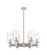 Downtown Urban Six Light Chandelier in Satin Nickel (405|434-6CR-SN-G434-7SDY)