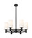 Downtown Urban Six Light Chandelier in Matte Black (405|434-6CR-BK-G434-7WH)