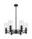 Downtown Urban Six Light Chandelier in Matte Black (405|434-6CR-BK-G434-7CL)