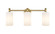 Downtown Urban Three Light Bath Vanity in Brushed Brass (405|434-3W-BB-G434-7WH)