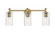 Downtown Urban Three Light Bath Vanity in Brushed Brass (405|434-3W-BB-G434-7SDY)
