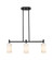 Downtown Urban Three Light Island Pendant in Matte Black (405|434-3I-BK-G434-7WH)
