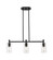 Downtown Urban Three Light Island Pendant in Matte Black (405|434-3I-BK-G434-7CL)