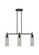 Downtown Urban LED Island Pendant in Matte Black (405|434-3I-BK-G434-12SM)