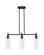 Downtown Urban LED Island Pendant in Matte Black (405|434-3I-BK-G434-12CL)