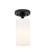 Downtown Urban One Light Flush Mount in Matte Black (405|434-1F-BK-G434-7WH)